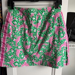 Lilly Pulitzer Golf Tennis Skirt Skort Dolphins Size 4 Pink And Green